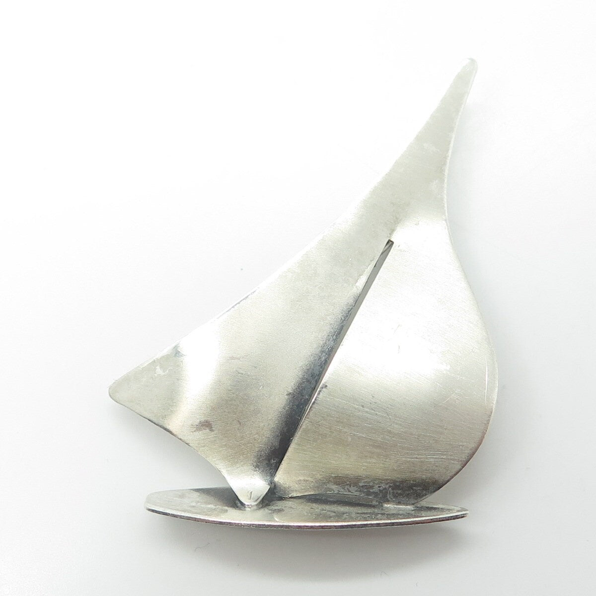 BEAU 925 Sterling Silver Vintage Modernist Sailboat Pin Brooch