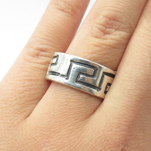 925 Sterling Silver Vintage Mexico Maze Band Ring Size 8.75