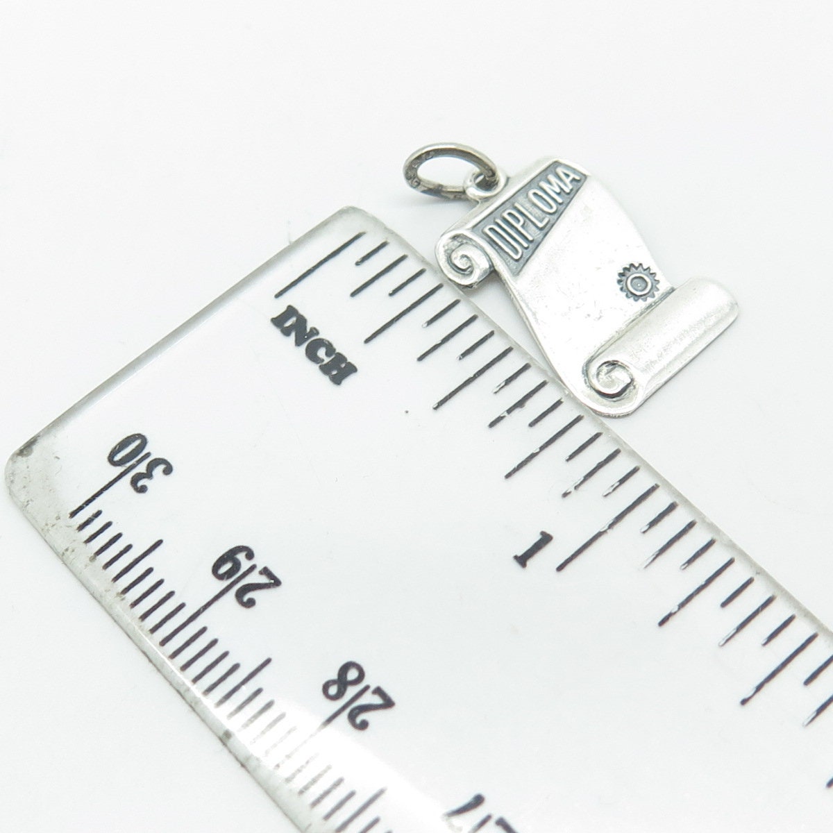 BEAU 925 Sterling Silver Vintage Diploma Graduation Pendant