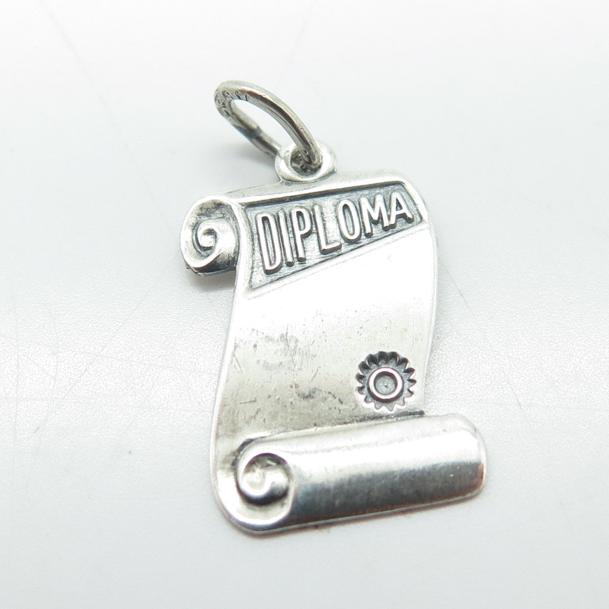 BEAU 925 Sterling Silver Vintage Diploma Graduation Pendant