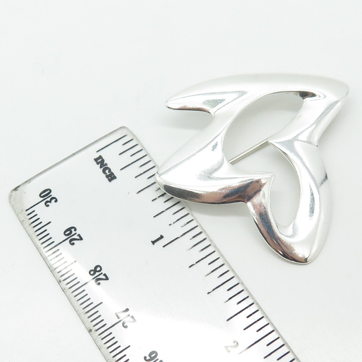 925 Sterling Silver Vintage Modernist Handmade Pin Brooch