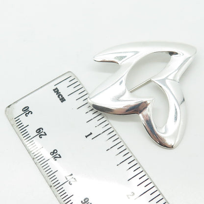 925 Sterling Silver Vintage Modernist Handmade Pin Brooch