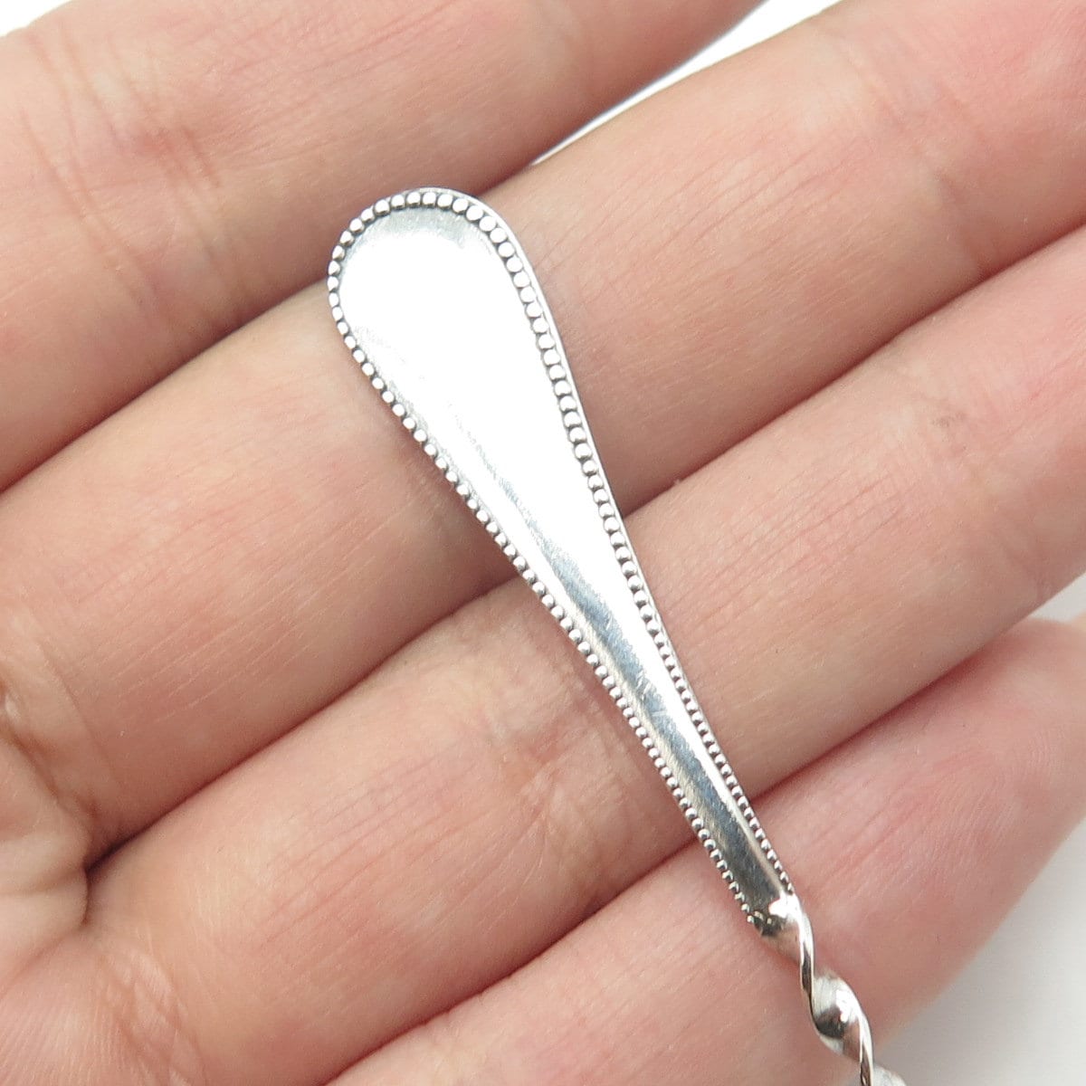 925 Sterling Silver Antique Art Deco Boston Twisted Coffee Spoon
