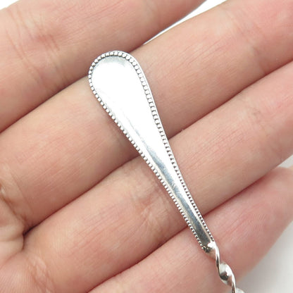 925 Sterling Silver Antique Art Deco Boston Twisted Coffee Spoon