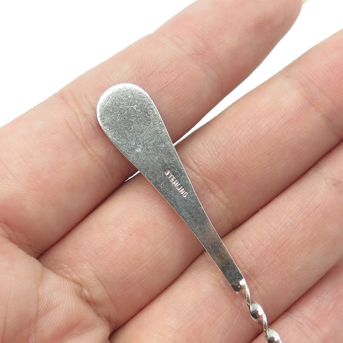 925 Sterling Silver Antique Art Deco Boston Twisted Coffee Spoon