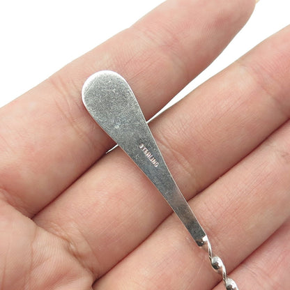 925 Sterling Silver Antique Art Deco Boston Twisted Coffee Spoon