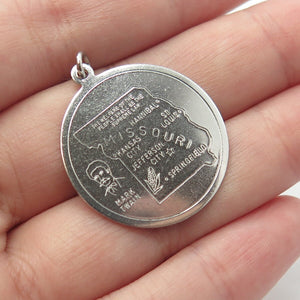 CACO 925 Sterling Silver Vintage 1963 Missouri State Mark Twain Pendant