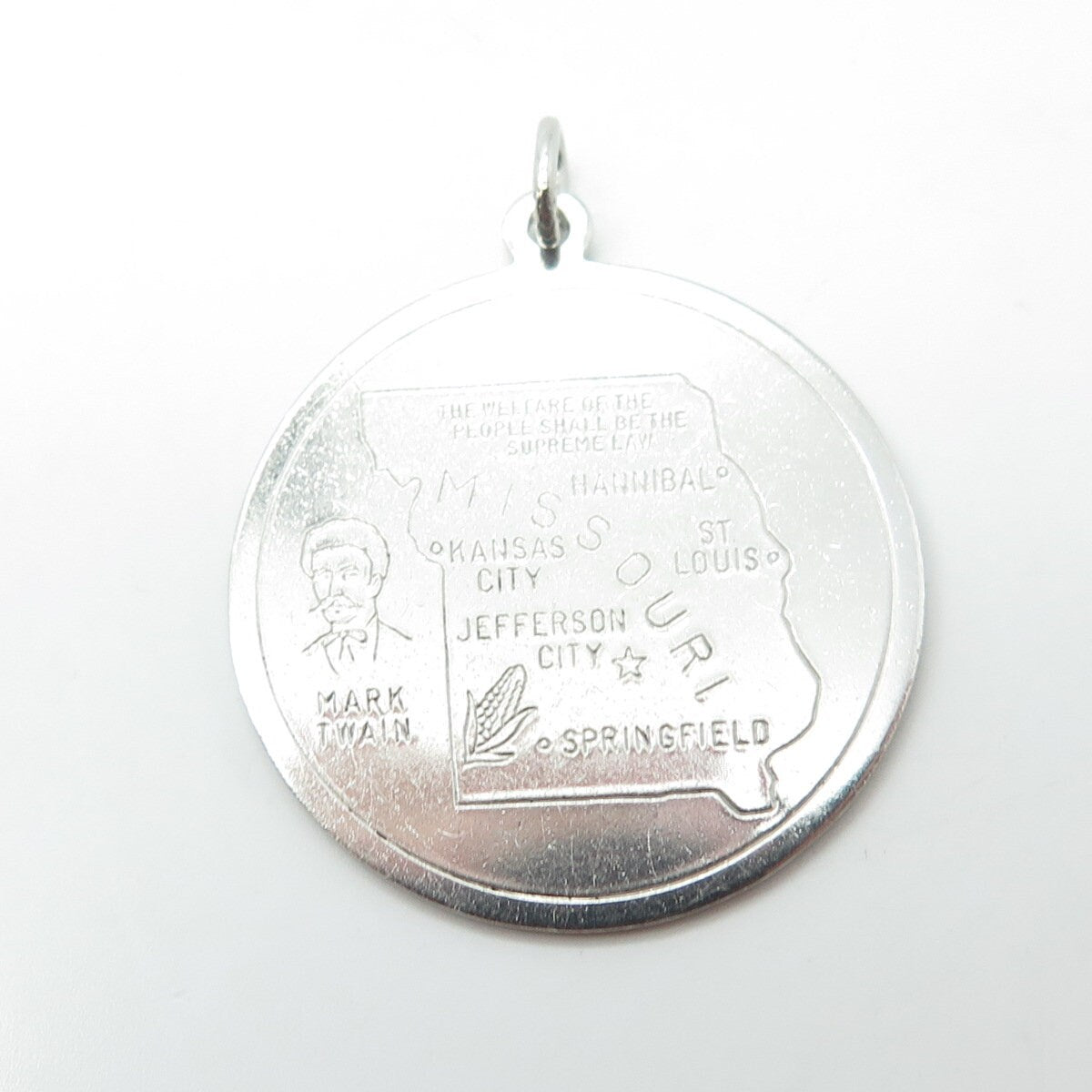CACO 925 Sterling Silver Vintage 1963 Missouri State Mark Twain Pendant
