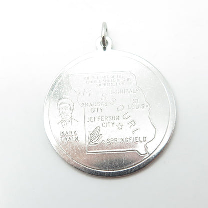 CACO 925 Sterling Silver Vintage 1963 Missouri State Mark Twain Pendant
