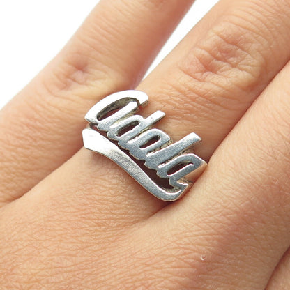 925 Sterling Silver Vintage "Adela" Name Ring Size 7.25