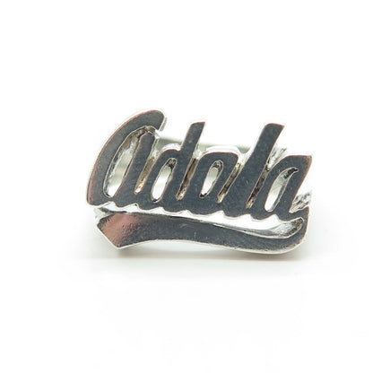 925 Sterling Silver Vintage "Adela" Name Ring Size 7.25