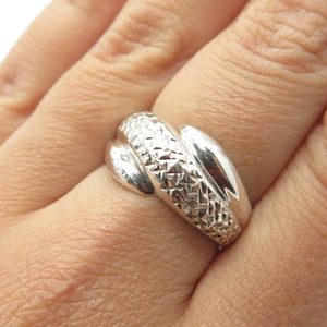 925 Sterling Silver Vintage Modernist Diamond-Shaped Ring Size 7.75