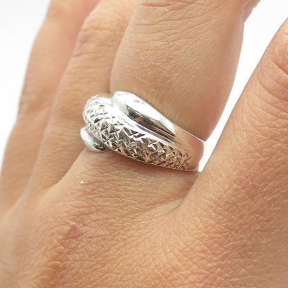 925 Sterling Silver Vintage Modernist Diamond-Shaped Ring Size 7.75