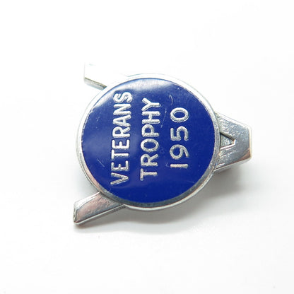 925 Sterling Silver Vintage Enamel Veterans Trophy - 1950 Pin Brooch