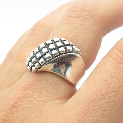 925 Sterling Silver Vintage Crocodile Modernist Ring Size 7.75
