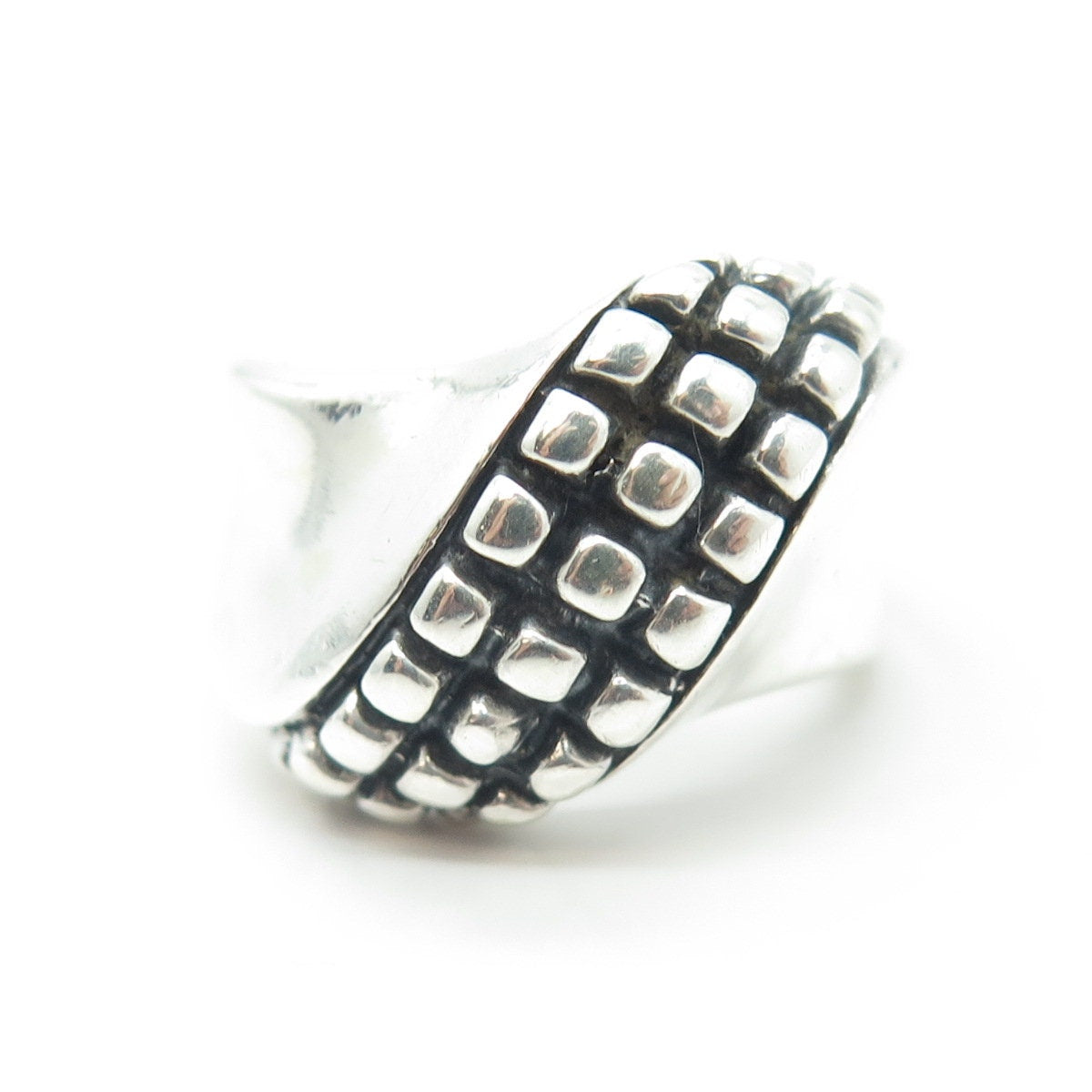 925 Sterling Silver Vintage Crocodile Modernist Ring Size 7.75