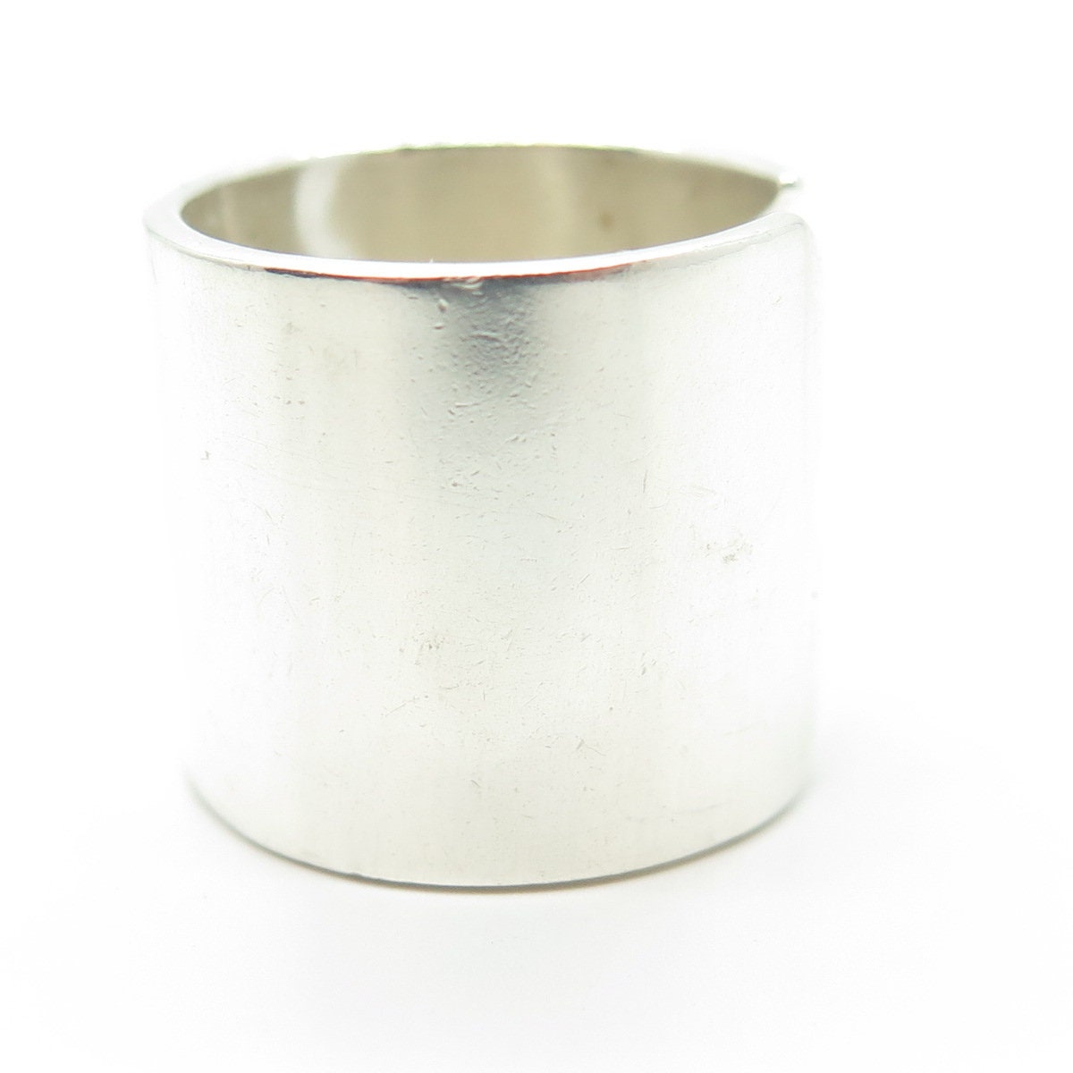 925 Sterling Silver Vintage Modernist Adjustable Zig-Zag Ring Size 8