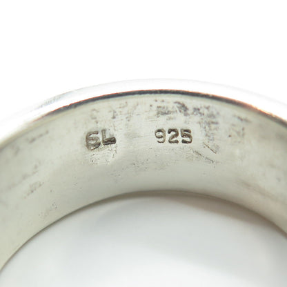 925 Sterling Silver Vintage All Around Om Mantra Band Ring Size 9.5