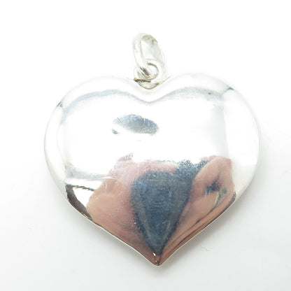 925 Sterling Silver Vintage Puffy Heart Pendant