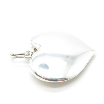 925 Sterling Silver Vintage Puffy Heart Pendant