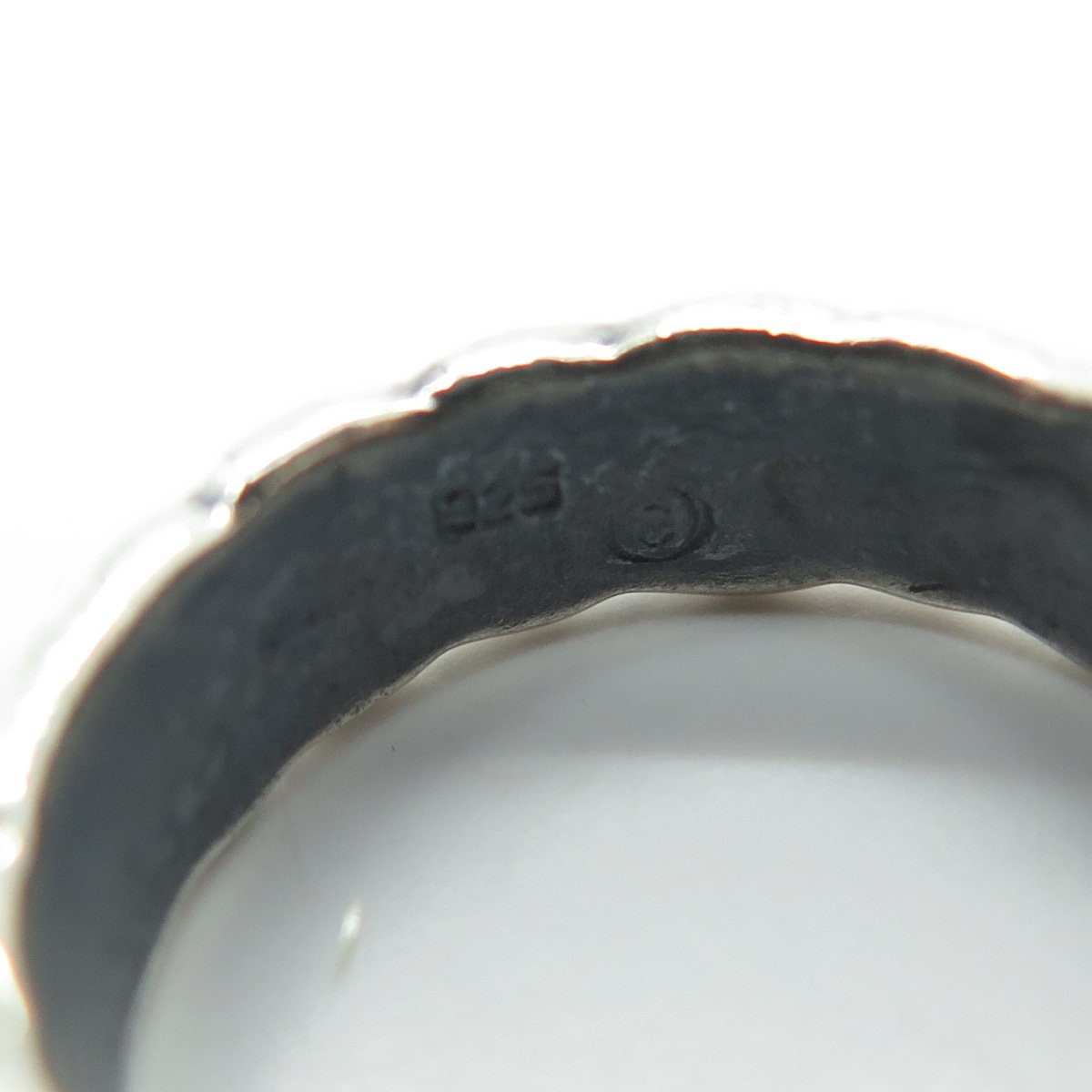925 Sterling Silver Vintage Marine / Celtic Knot Band Ring Size 7
