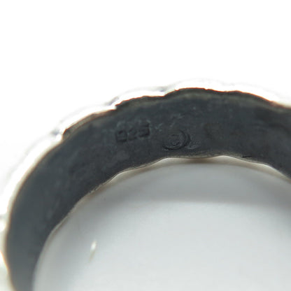 925 Sterling Silver Vintage Marine / Celtic Knot Band Ring Size 7