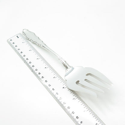 REED & BARTON 925 Sterling Silver Vintage 1965 English Provincial Serving Fork