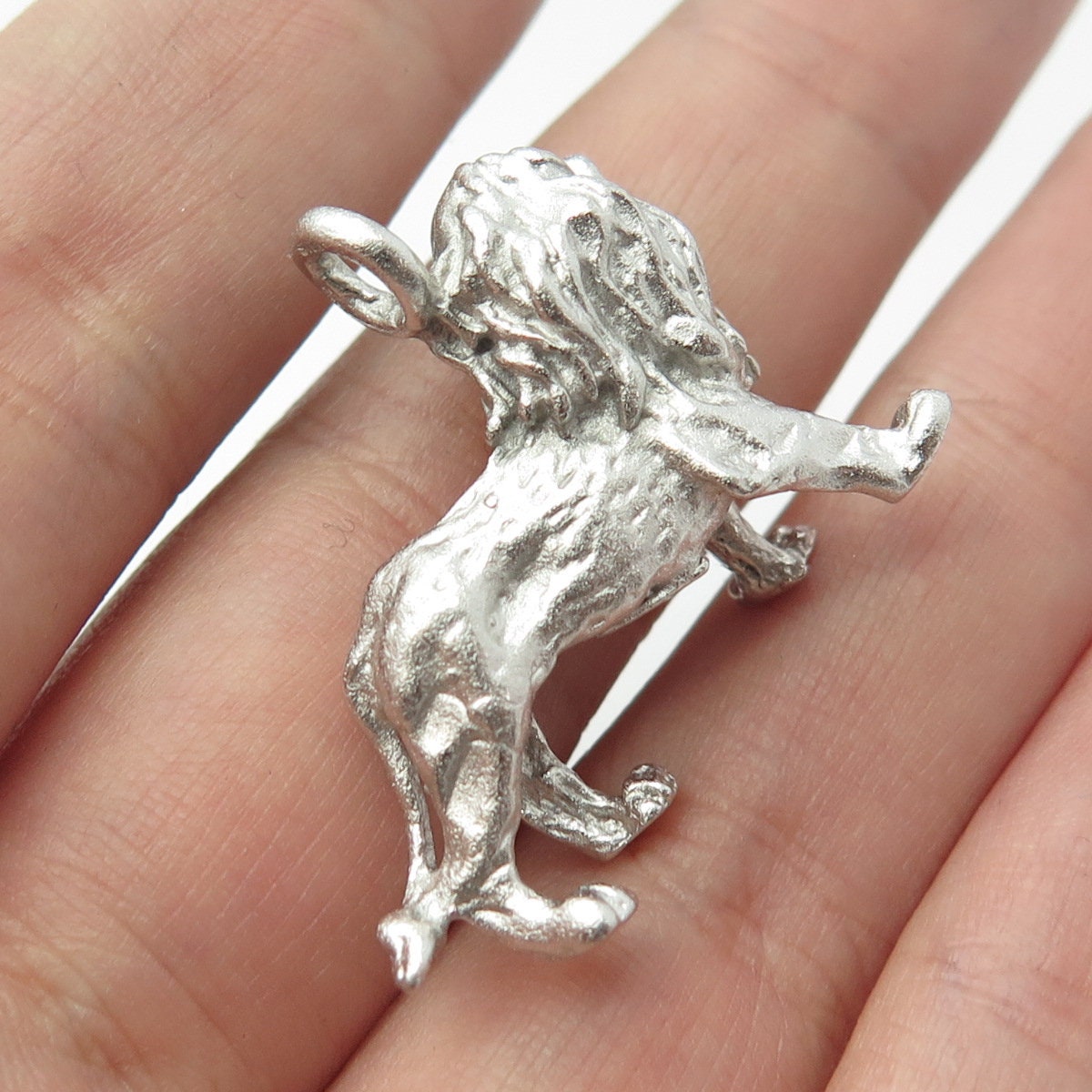 925 Sterling Silver Vintage Lion King Charm Pendant