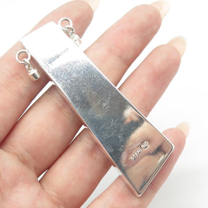 925 Sterling Silver Vintage Ethnic Symbols Handmade Centerpiece Pendant