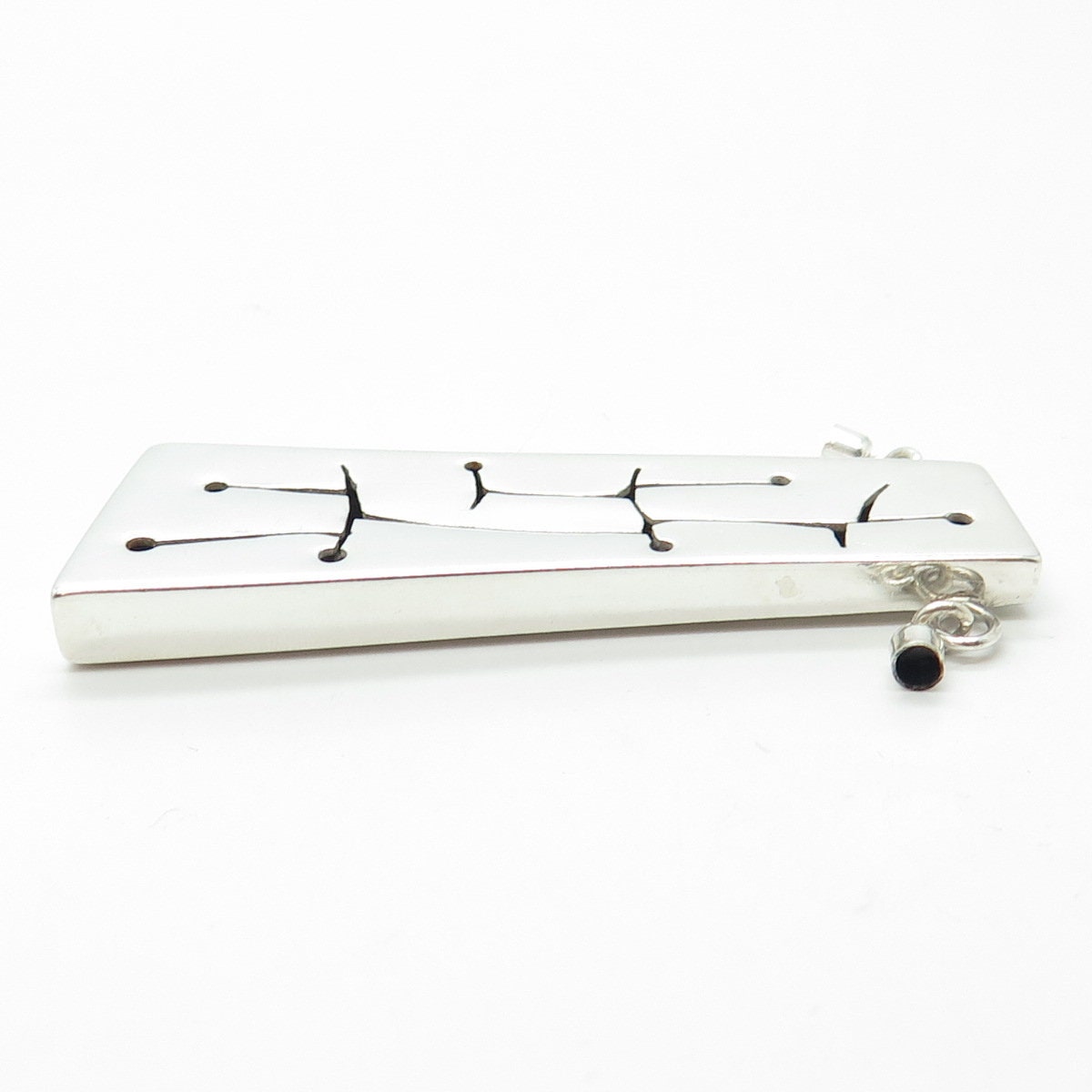925 Sterling Silver Vintage Ethnic Symbols Handmade Centerpiece Pendant