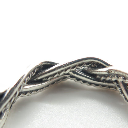 925 Sterling Silver Vintage Woven Band Ring Size 7.25