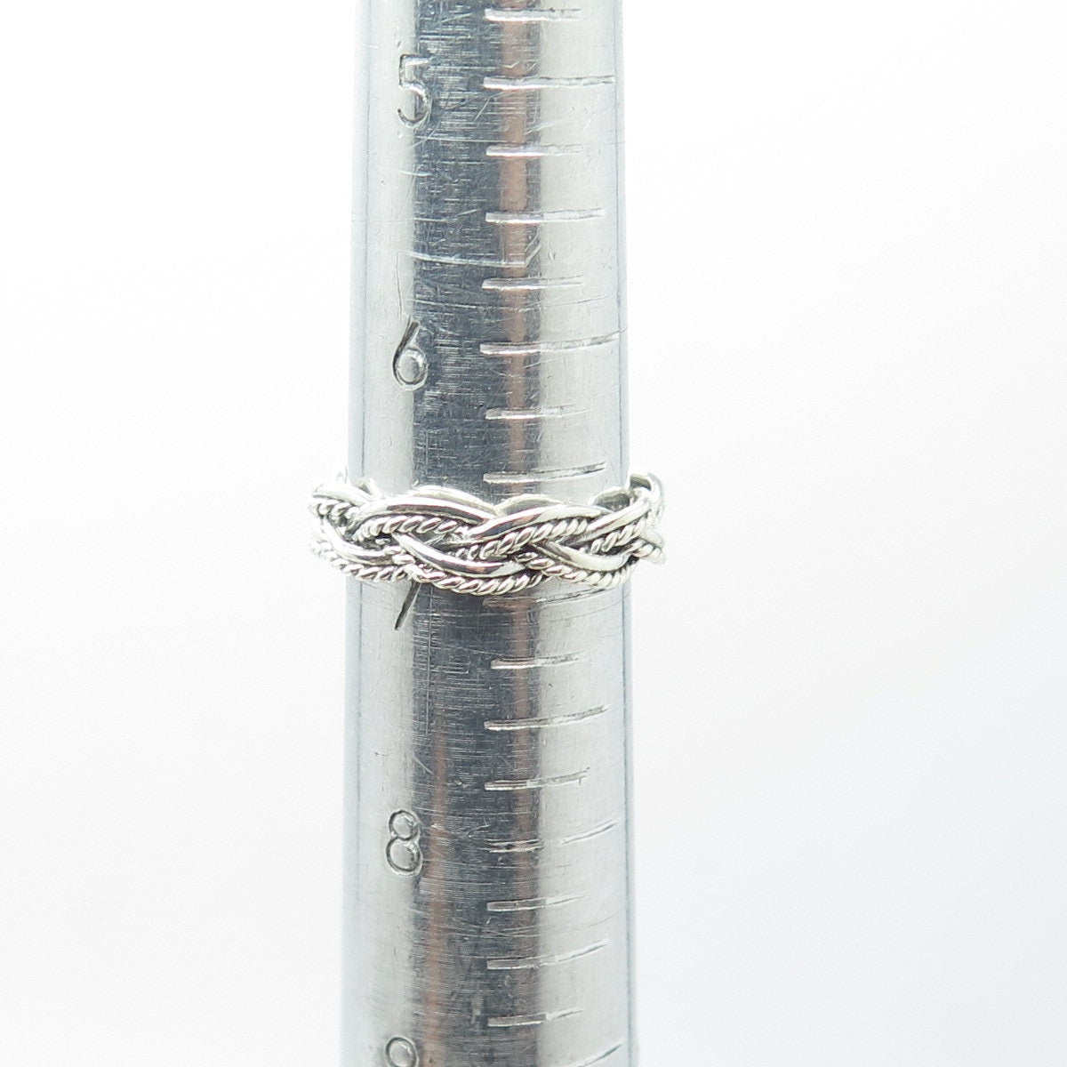 925 Sterling Silver Vintage Woven Band Ring Size 7.25