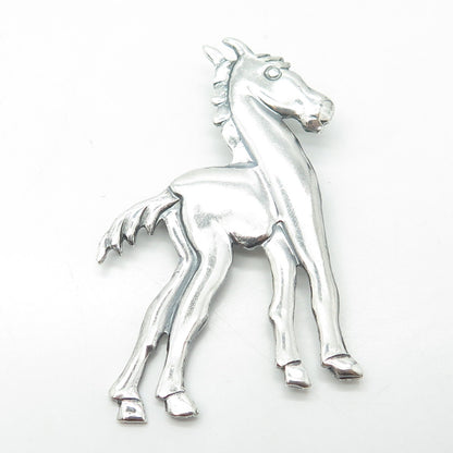 925 Sterling Silver Vintage Horse Pin Brooch
