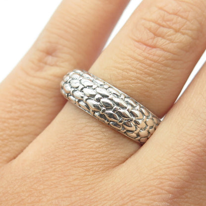 925 Sterling Silver Vintage Rattan Shape Ring Size 6.5