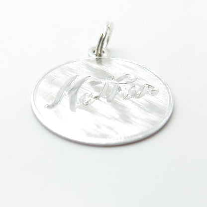 GRIFFITH & SONS 925 Sterling Silver Vintage "MOTHER" Round Pendant