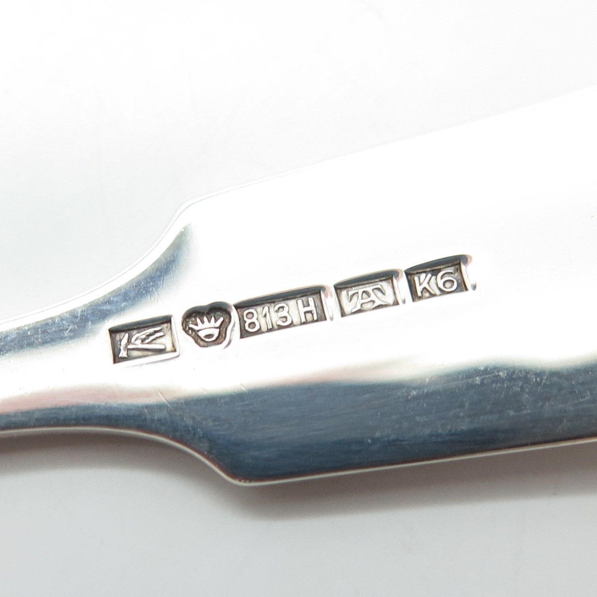 KULTATEOLLISUUS 813H Silver Antique Art Deco1939 Finland Shell Spoon
