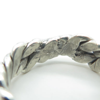 925 Sterling Silver Vintage Mexico Woven Rope Band Ring Size 6