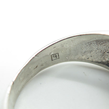 925 Sterling Silver Vintage Ribbed Ring Size 8