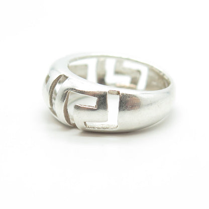 925 Sterling Silver Vintage Greek Maze Ring Size 4.75