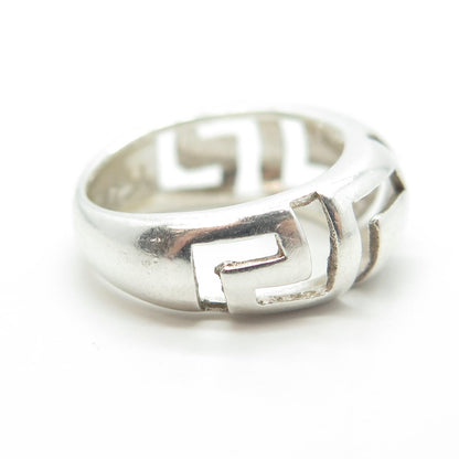 925 Sterling Silver Vintage Greek Maze Ring Size 4.75