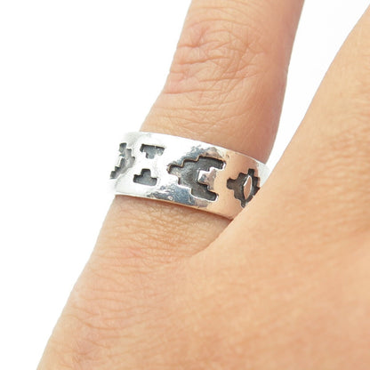 925 Sterling Silver Vintage Ethnic Band Ring Size 6.5