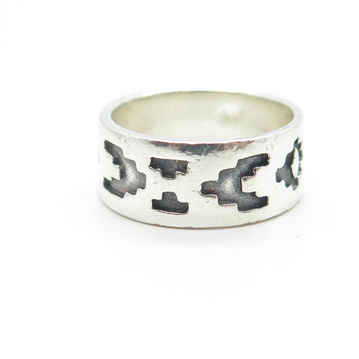 925 Sterling Silver Vintage Ethnic Band Ring Size 6.5