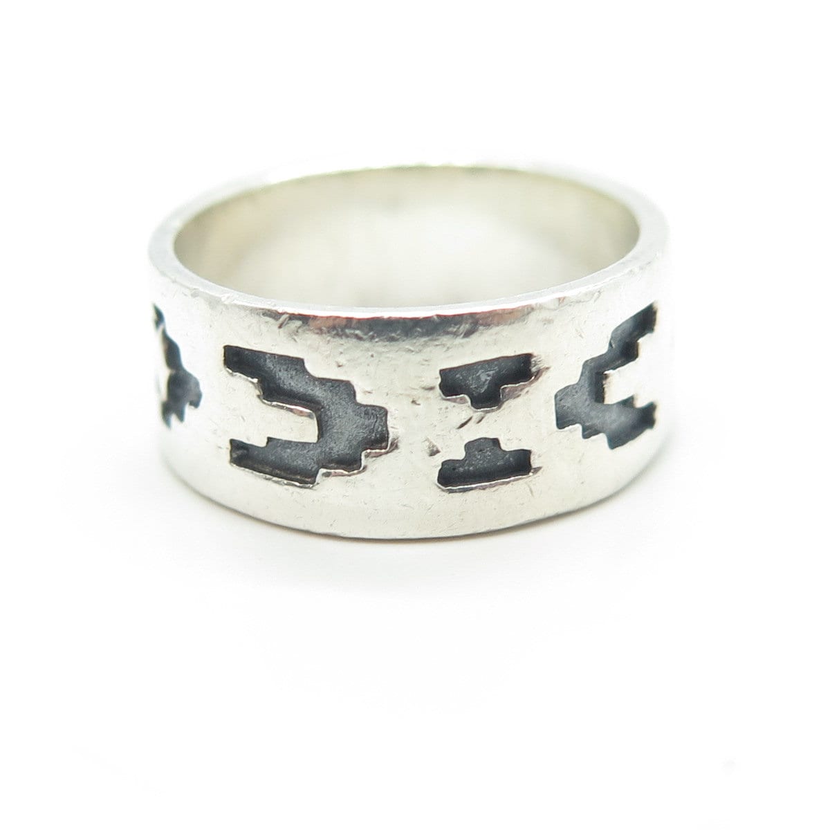 925 Sterling Silver Vintage Ethnic Band Ring Size 6.5