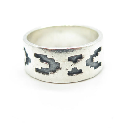 925 Sterling Silver Vintage Ethnic Band Ring Size 6.5