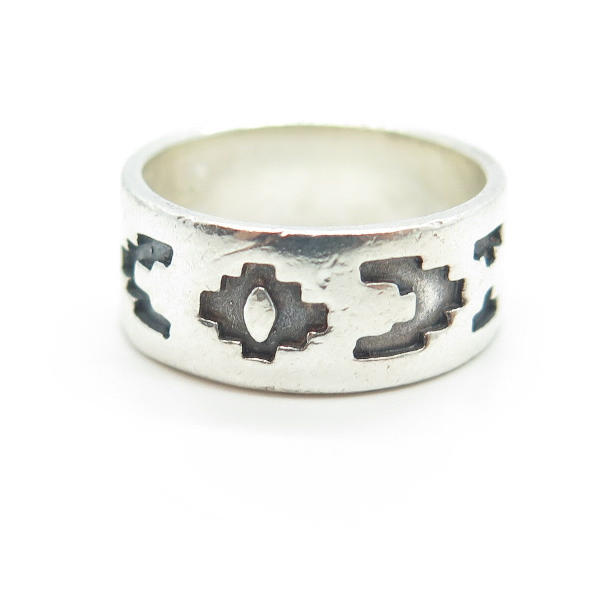 925 Sterling Silver Vintage Ethnic Band Ring Size 6.5