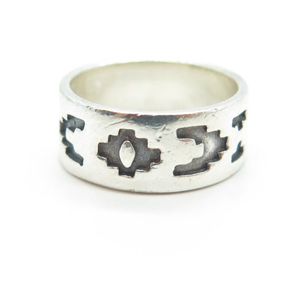 925 Sterling Silver Vintage Ethnic Band Ring Size 6.5
