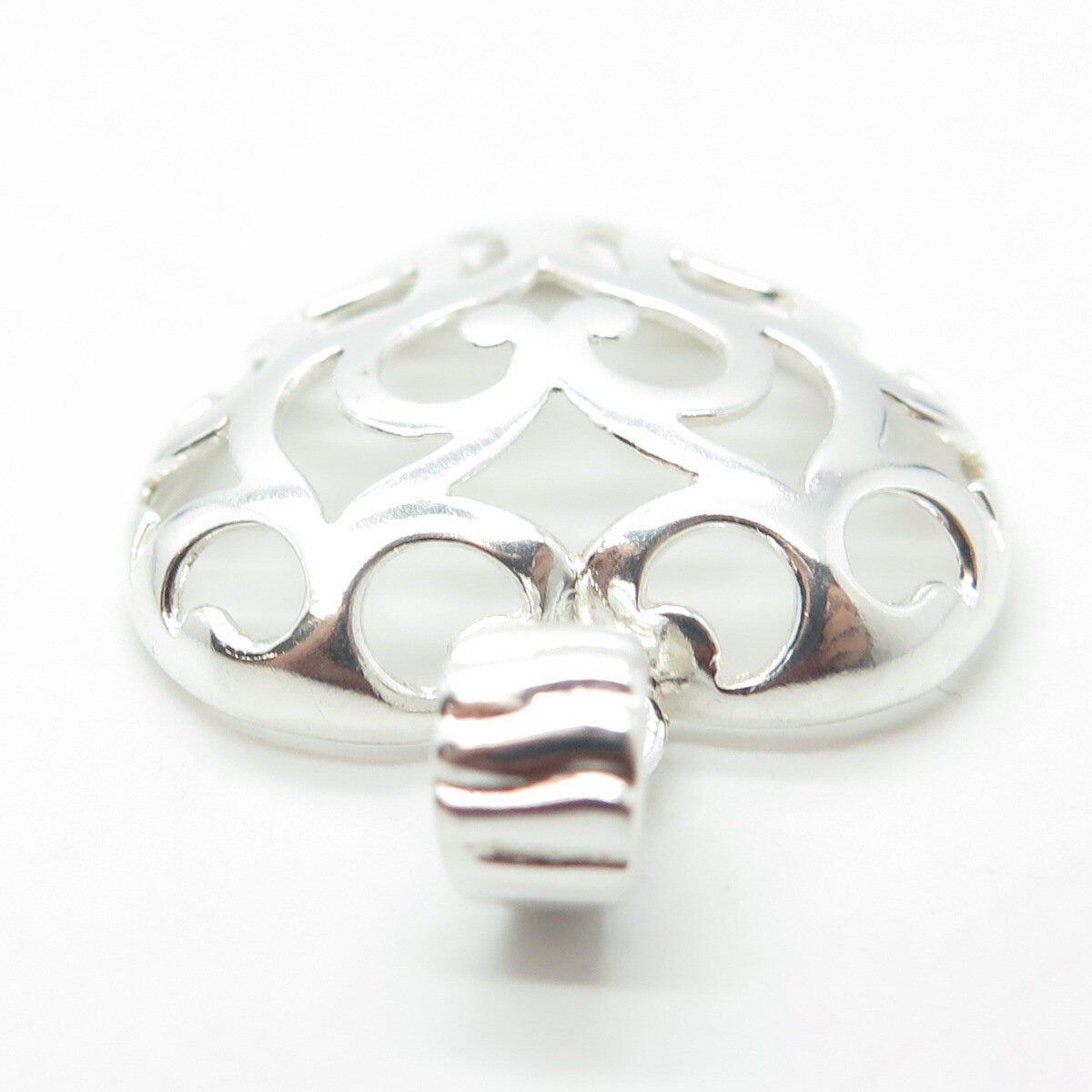 MILOR 925 Sterling Silver Vintage Italy Ornate Heart Pendant