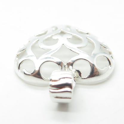 MILOR 925 Sterling Silver Vintage Italy Ornate Heart Pendant