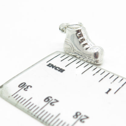 925 Sterling Silver Vintage Italy Boot Shoe 3D Charm Pendant