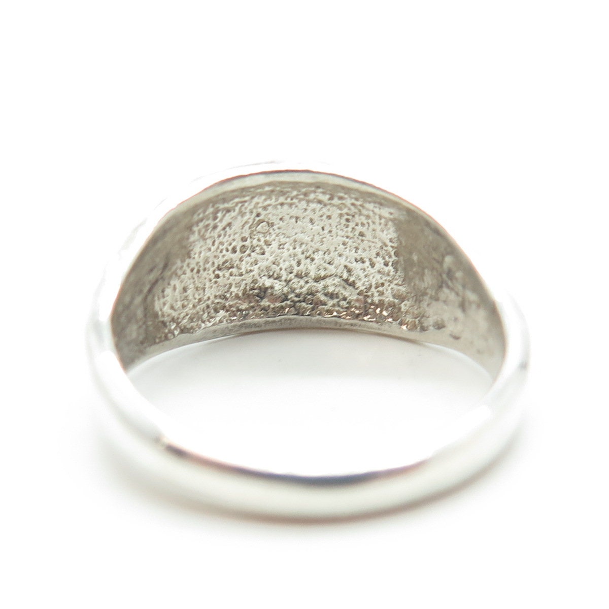 925 Sterling Silver Vintage Carved Dome Ring Size 7